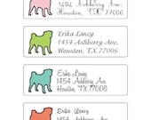 Pug Silhouette Return Address Labels (set of 30)