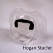 Binky/Pacifier Vinyl Decal Mustache Handlebar, Hogan