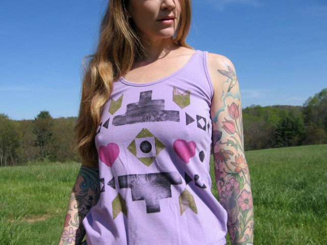 Geometric Print Woodblock Tank Top