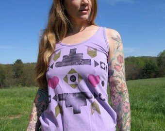 Geometric Print Woodblock Tank Top