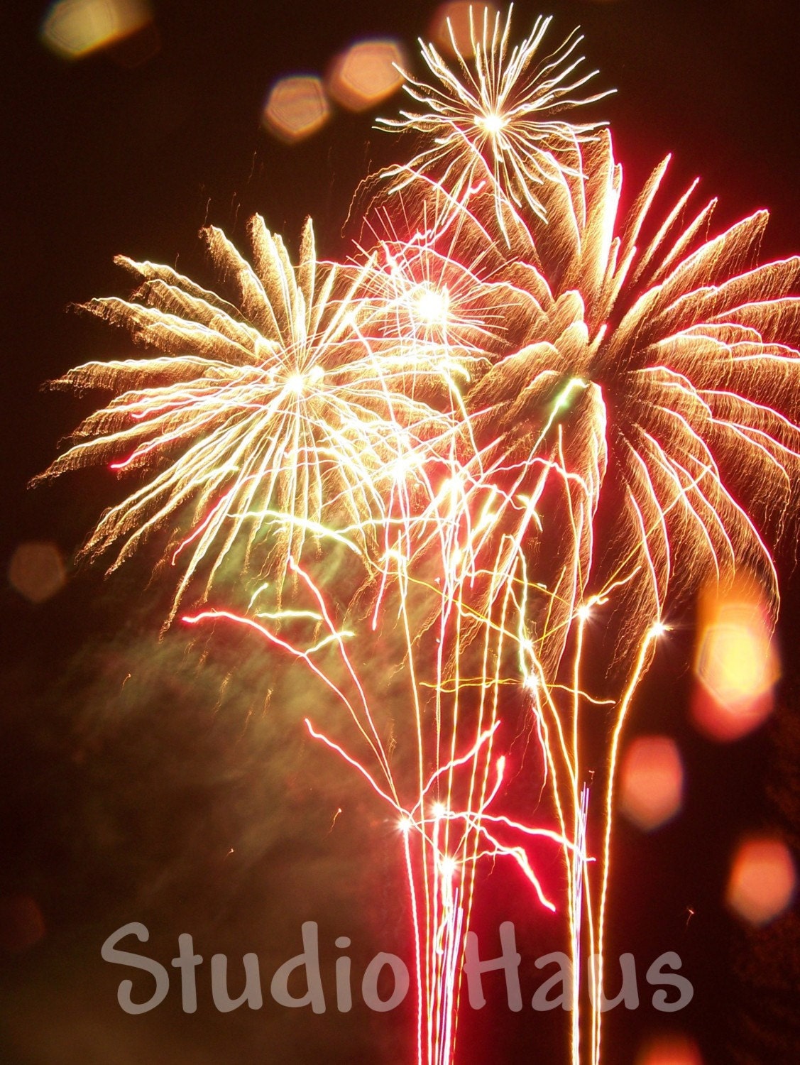 BOGO 50% off -  CYBER SALE -- Rainy Fireworks - 5x7 - Fine Art Photography Print
