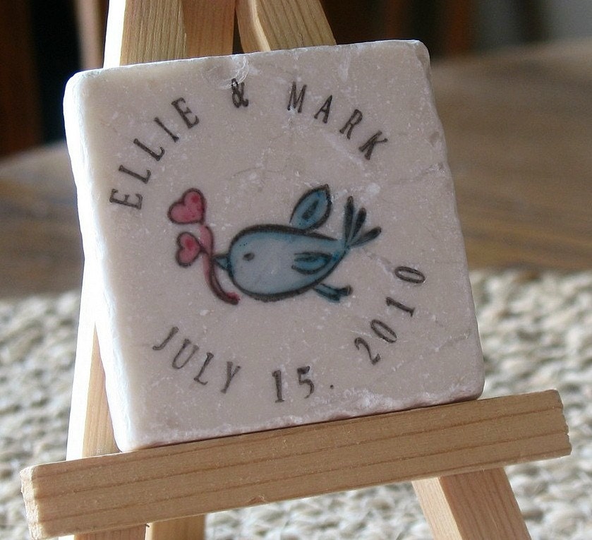 Romantic Blue Bird Wedding Favors, Save the Date Magnets, Set of 30