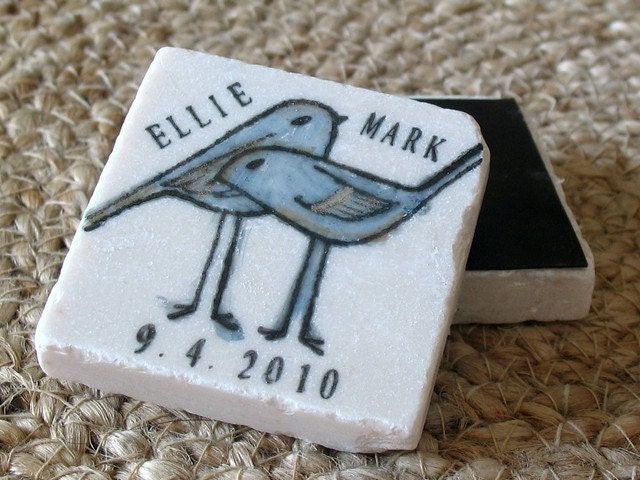Unique Save The Date Magnets, Love Birds Embracing, Set of 120