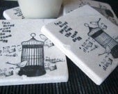 Birdcage Coasters, Set of 4, Ready to Ship