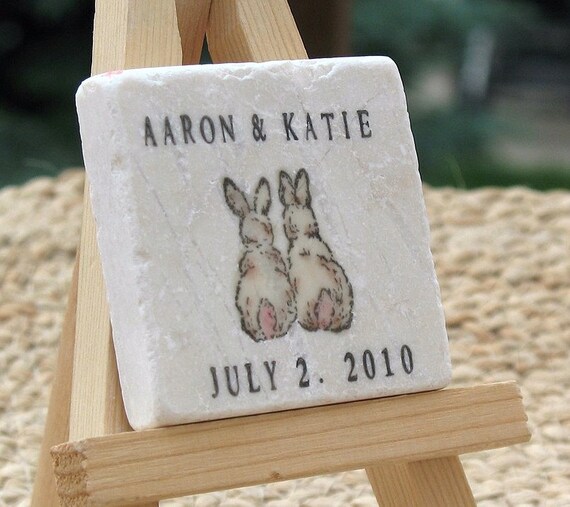 A Couple of Love Bunnies Save the Date Magnets, Set of 25