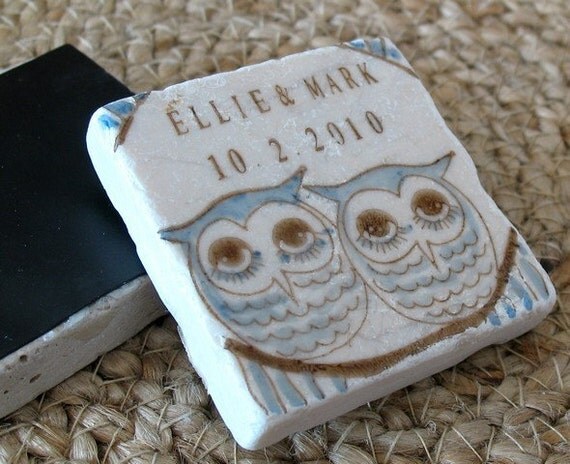 Unique Owl Save The Date Magnets, Cozy Love Design, Set of 25