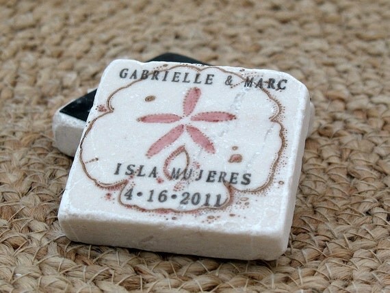 Sand dollar Save The Date Magnets, Wedding Party Favors, Set of 15