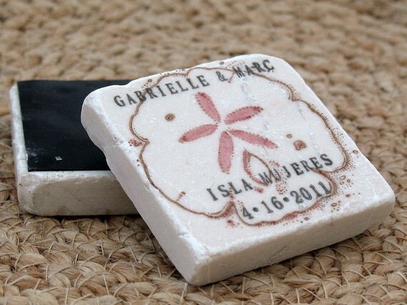 Sand dollar Save The Date Magnets, Wedding Party Favors, Set of 15