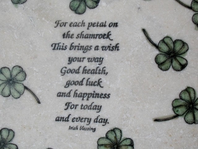 Good Health, Good Luck Irish Shamrock Tile Trivet