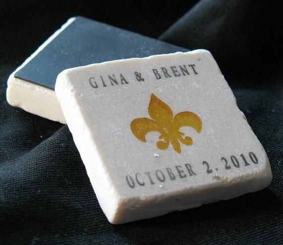 Gold Fleur De Lis Save the Date Magnets or Wedding Favors, Set of 90