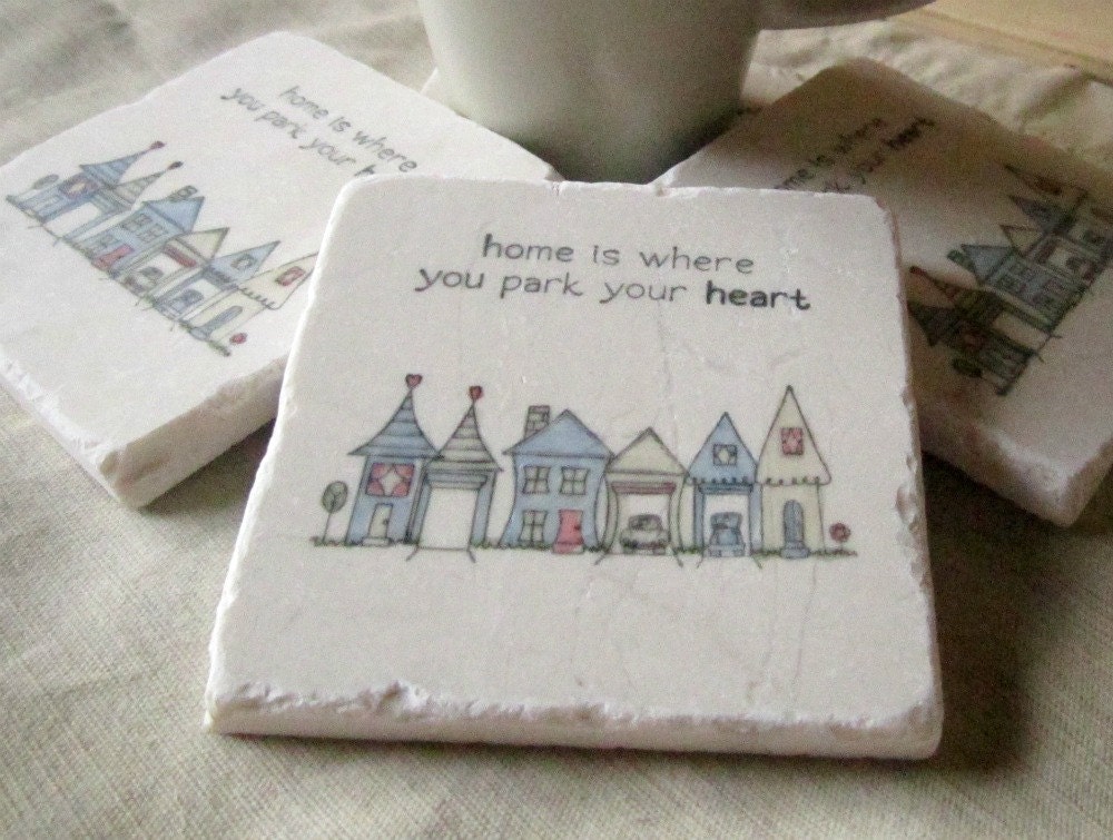 Park Your Heart Coasters, Set of 4, Ready to Ship
