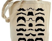 Canvas tote bag - Moustache Tote Bag.