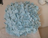 Snow- Ice Blue Round Hydrangea Pillow