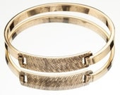 TEXTURED GOLD-plated ID-style Swing-Top Bracelet - Unisex