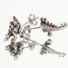 STEGOSAURUS HALFSIES - Dinosaur Stud Earrings in Antique Silver