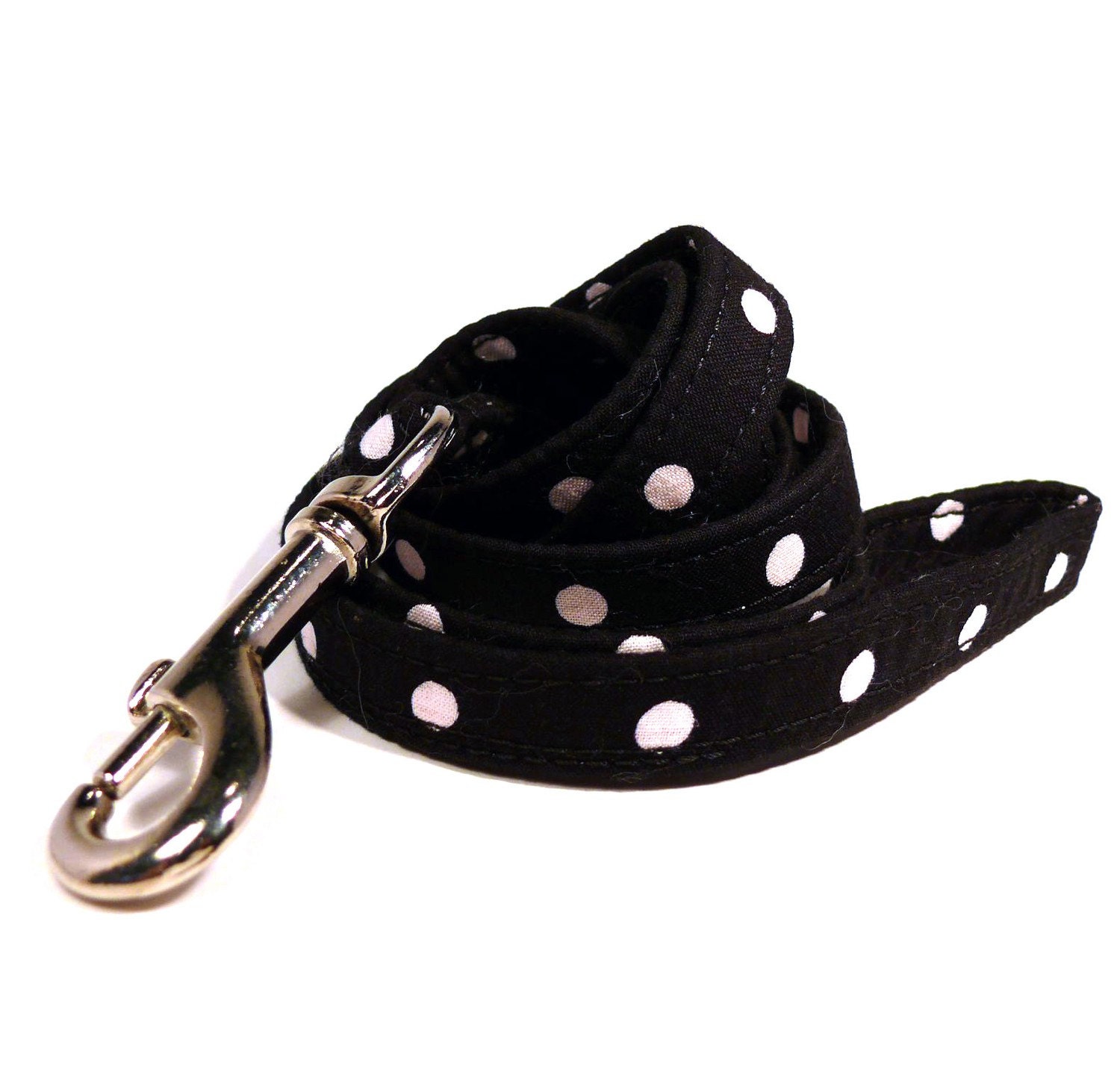 Black and white polka-dotted XS / S / puppy dog leash