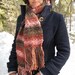 Desert Sunset Striped Crocheted Knit Wool Scarf