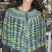 Crocheted Knit Turquoise, Green and Purple Cotton Blend Spring Summer Capelet Free US Shipping