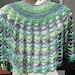 Crocheted Knit Turquoise, Green and Purple Cotton Blend Spring Summer Capelet Free US Shipping