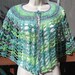 Crocheted Knit Turquoise, Green and Purple Cotton Blend Spring Summer Capelet Free US Shipping