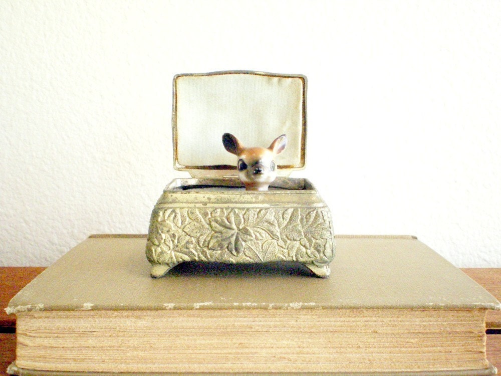 antique vintage metal jewelry box