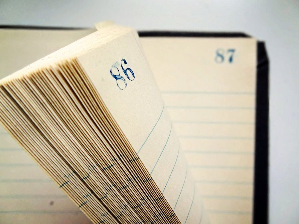 vintage ledger, ruled pages, completely unused...perfect for altered book art projects