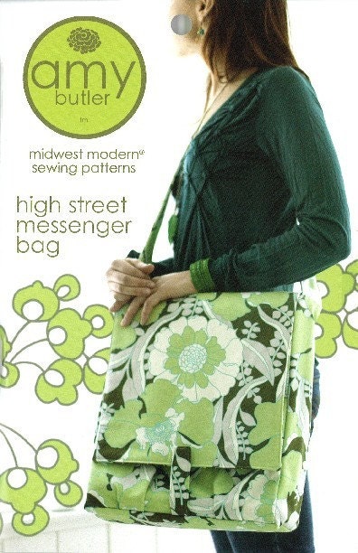 FREE SHIPPING high street messenger bag pattern by amy butler