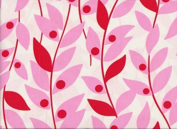 1/2 yd. nicey jane - lindy leaf, pink(heather bailey)