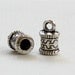 12 silver ornate End Caps with loop for leather jewelry. 2.9mm inside diameter (EC14as)