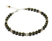 Ankle Bracelet Freshwater Pearls Swarovski Crystal Topaz Anklet