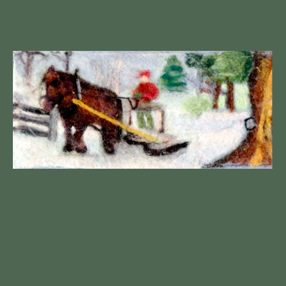 S07 "Collecting Sap Landscape" 5x10  Needle Felting Pattern Kit