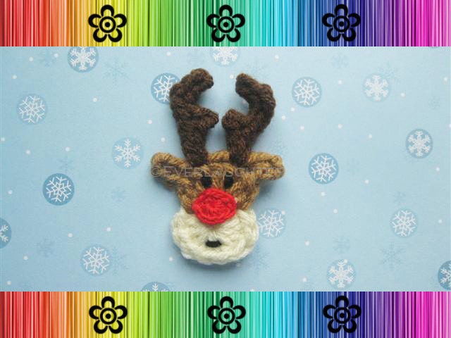 PATTERN-Crochet Rudy the Reindeer Appliqué-Detailed Photos