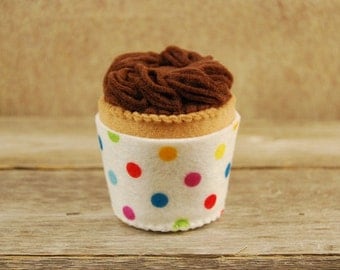 Felt Food Cupcake - Chocolate