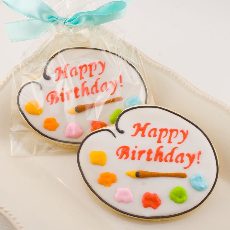 Art Palette Cookie Favors - 12 Decorated Cookies