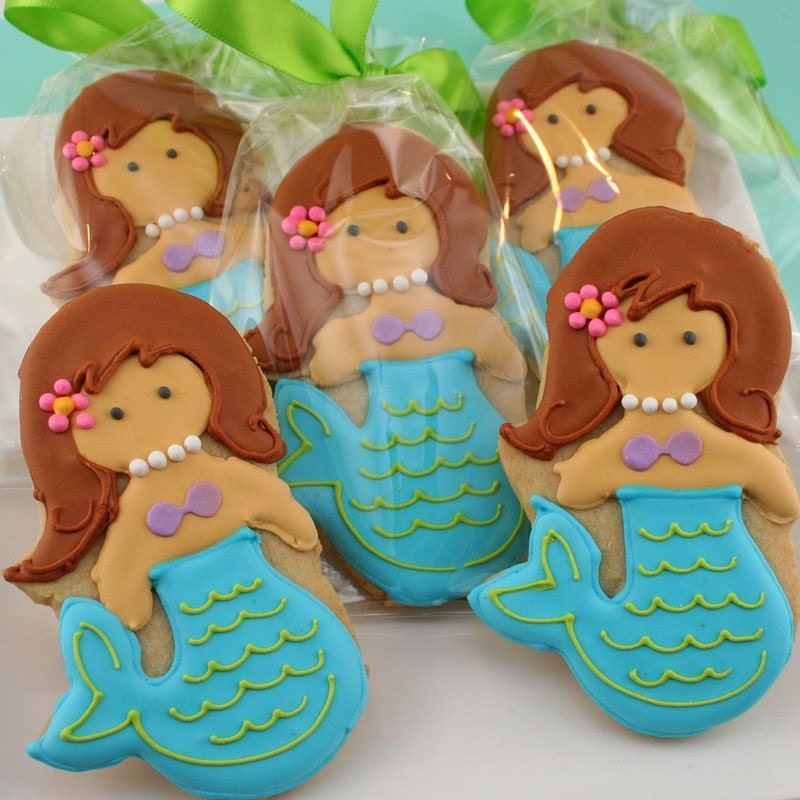 Mermaid Sugar Cookie (24 favors, bagged and bowed)
