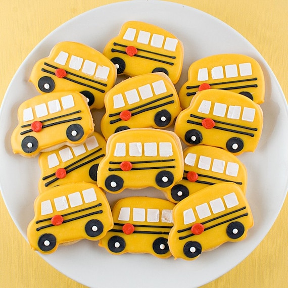Adorable Little Bus Cookies - 1 dozen
