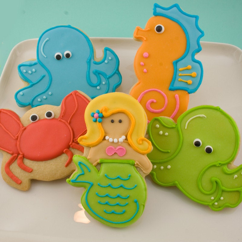 Sea Animal Sugar Cookie (12 favors, bagged and bowed)