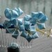 Blue Lilly Kanzashi - Blue Flowers with gold accents on haircomb