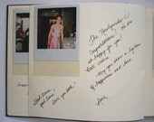 Polaroid Guest Book  size 4x6 , 50 photos- Choose from  50 fabrics, 10 Satin Ribbon Colors , and Free Customized Monogram Card