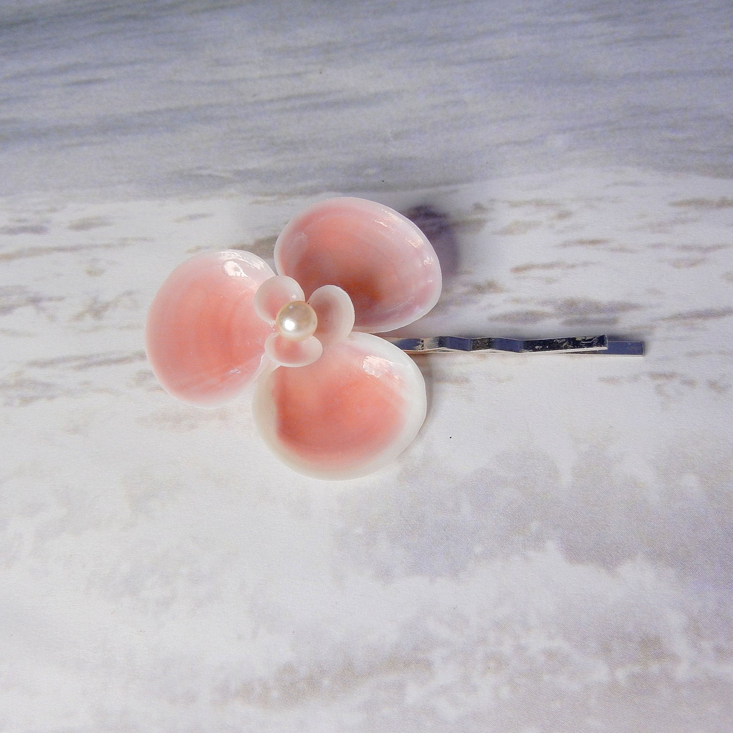 Seashell Bobby Pin - Pink Seaflower