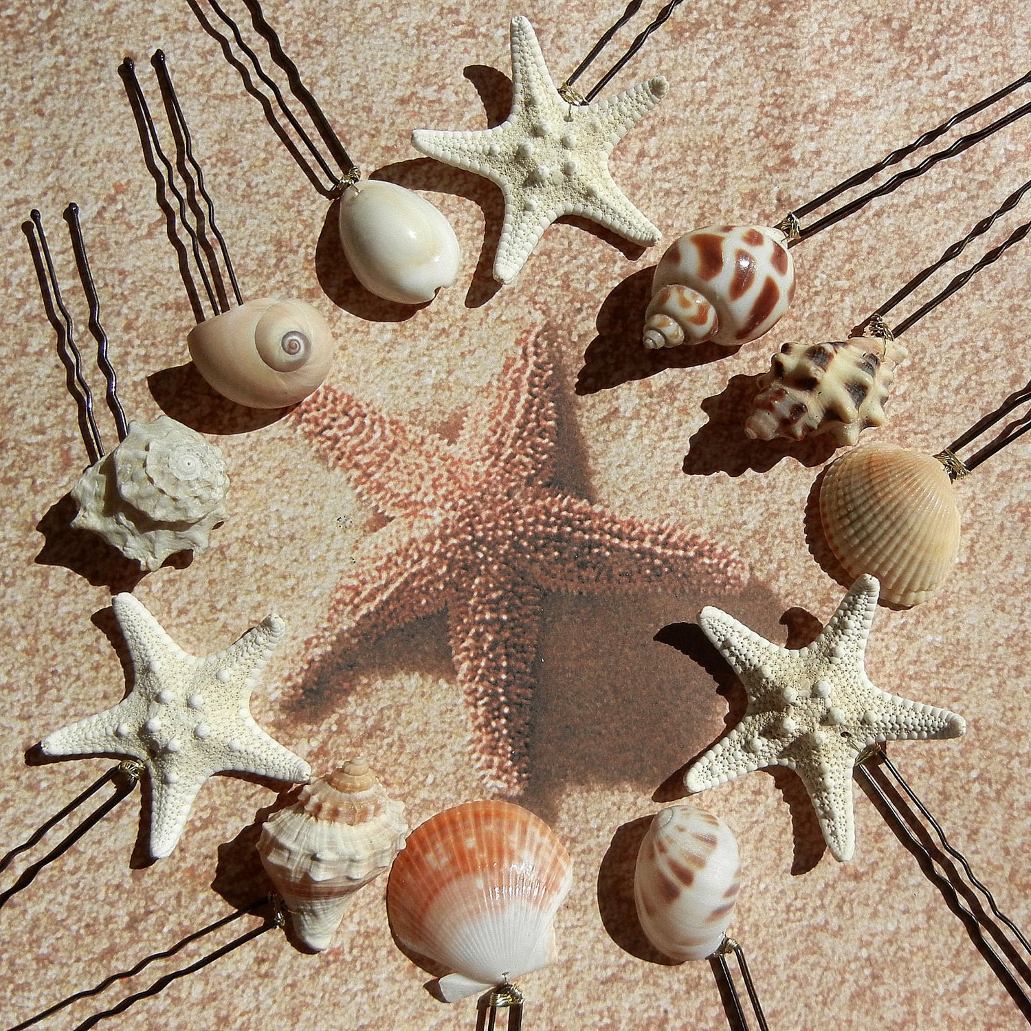 Starfish Seashell Hairpins - Mermaid's Bridal Treasure