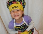 Children's Retro Plaidsportation Apron and Chef Hat