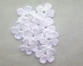 15 handmade  Crocheted    small  White     flowers  for embellishments/appliques/cards/scrapbooks, new