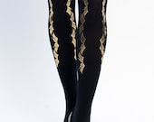Calla Blossom, gold on black, one size, the Shoe Flower collection