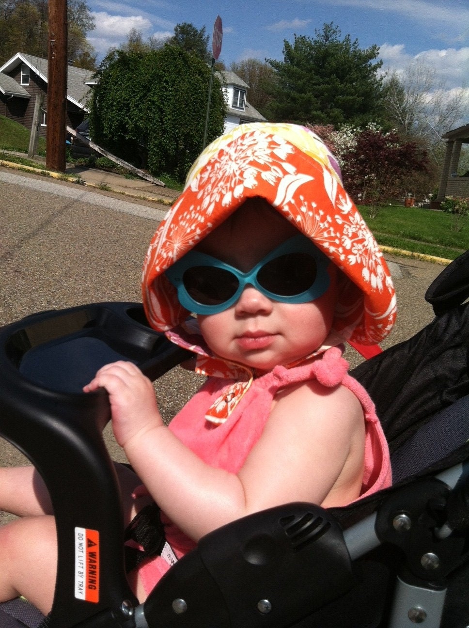 The Tropicana Bonnet, new for Summer 2012, a reversible bonnet in warm yellows and oranges
