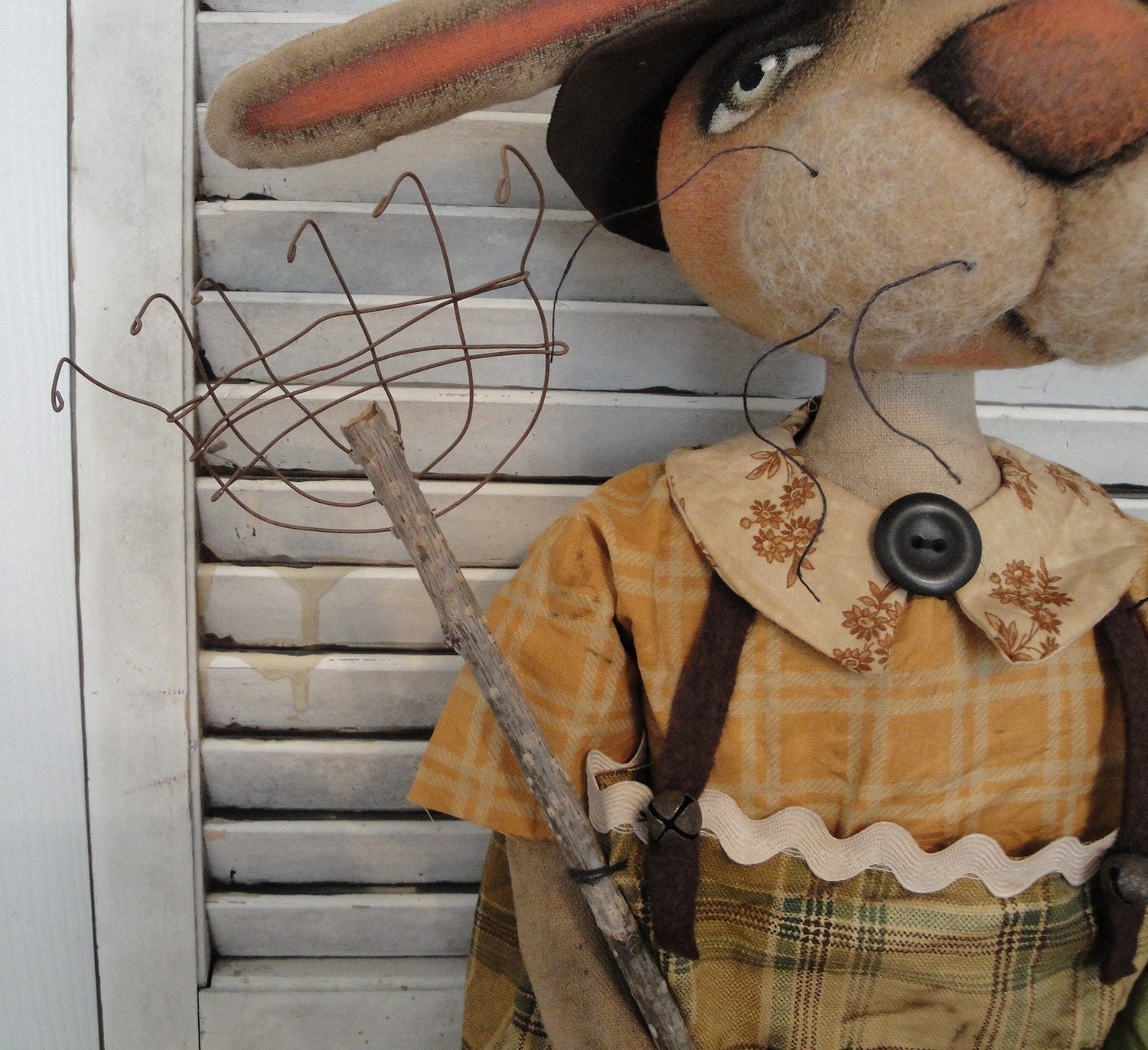 EPATTERN Primitive Folk Art Bunny Rabbit Halloween Doll SALE