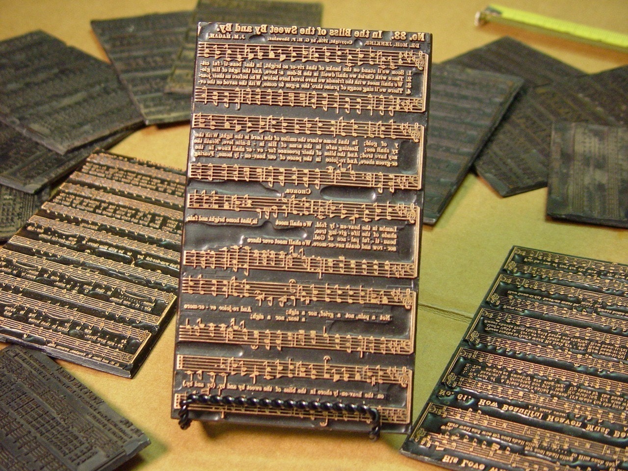 ONE Antique Letterpress Printers Electrotype Music Plate