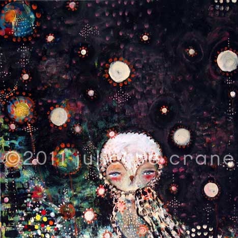Owl Art Print - 8x8 inch Print of a Reproduction of the Original Mixed Media Painting This Is Your Life by Juliette Crane