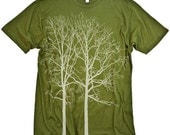 Two Trees T-Shirt Nature Graphic Tee MENS Olive