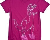 Funny Dinosaur Tshirt Cute WOMENS Tee Pink